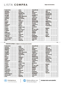 Plantilla Lista de la Compra
